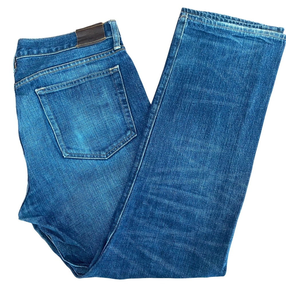 J.Crew 770 Straight Fit Jeans Mens 33x30 Blue Indigo Cotton Denim 37875